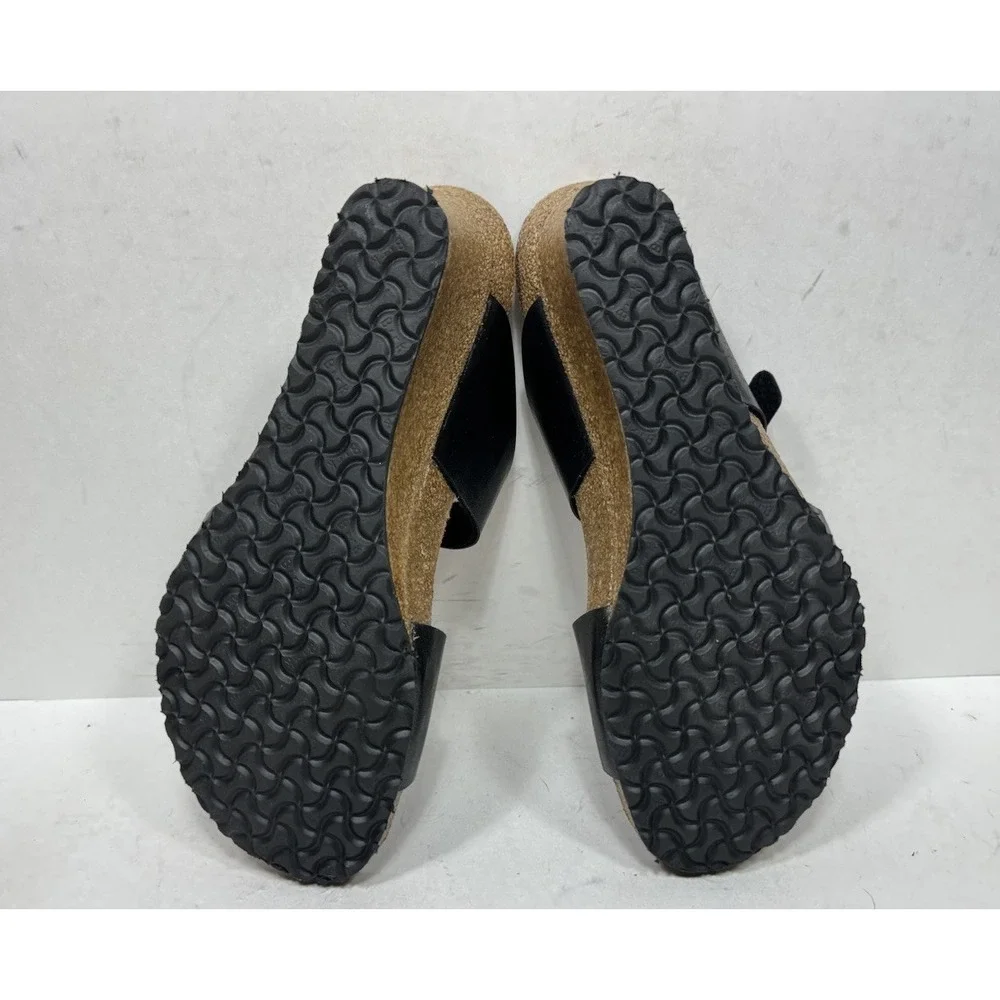 Birkenstock Papillio Dorothy Black Double Strap Wedge Sandals Womens Size 9 N